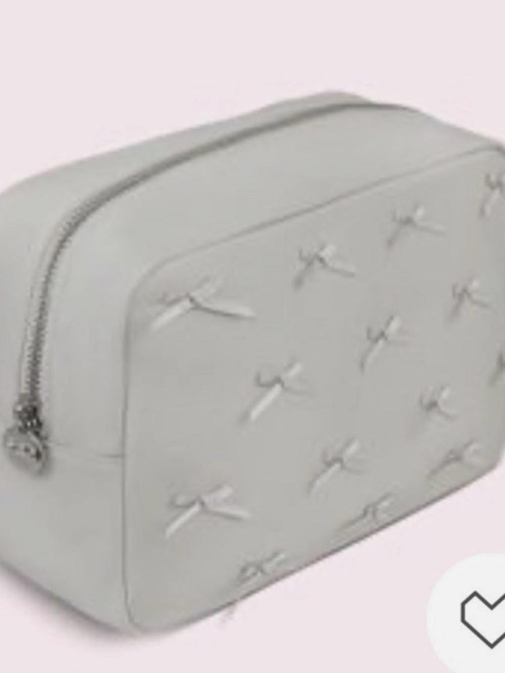 Stoney Clover Lane Bow-Embellished Cosmetic Pouch in Light Gray